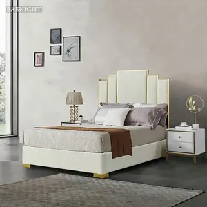 High Quality Luxury Super King Size Platform Bed Frame Modern Furniture Bedroom