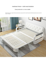Appartement pliable en tissu inclinable à double usage Design moderne Rangement multifonctionnel Canapé-lit rétractable Maison de location