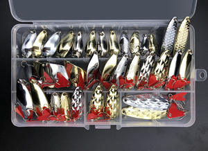 Kit de leurres de pêche en métal, ensemble de leurres, cuillère, sac de leurres, vente en gros, <span class=keywords><strong>truite</strong></span>, 35 pièces - Product Image 2