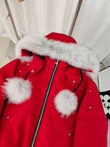 Mới Màu Đỏ Tùy Chỉnh Palm Lạc Đà Người Đàn Ông Của Áo Khoác Mùa Đông Fox Fur Hoodie Xuống Áo Khoác - Product Image 4