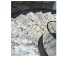 Marbre moderne de luxe Arabescato, marches d'escalier en pierre blanche, carreaux d'escalier, carreaux de sol pour le sol, escalier en colimaçon