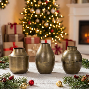 Vases modernes en aluminium antique - Product Image 1