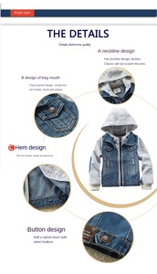 Vestes pour garçons personnalisées Printemps et automne Nouveaux vêtements pour enfants Veste en jean pour garçons Veste en jean à capuche Vêtements pour enfants - Product Image 5