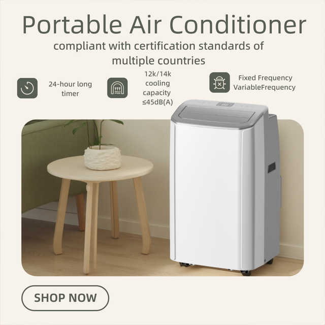 Portable 14000Btu High-Cooling Capacity Plastic Mobile Air Conditioner for Home Office Hotel Use-Convenient Unit With Low Noise
