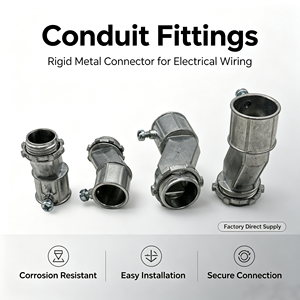 Conector de tornillo de ajuste <span class=keywords><strong>EMT</strong></span> para caja offset de 1/2, 3/4 y 1 pulgada, de zinc fundido a presión, para conductos de hormigón. - Product Image 3
