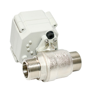 Tonhe <b>Miniature</b> Electric Ball Valve 1 In Nickel Plated Copper Dual Thread Water Control - Product Image 1
