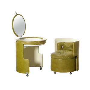 طاولة زينة إيطالية مميزة مع مرآة وأدراج طاولة مكياج خشبية فاخرة لغرفة الفتيات - Product Image 5