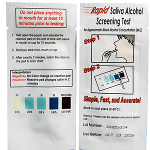 Bandelettes de test d'alcool <span class=keywords><strong>salivaire</strong></span> Zhiantong W002 – Matériel consommable pour examinateur médical - Product Image 1