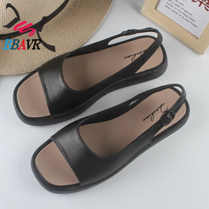 Sandalias Planas Casuales de Verano para Mujer, con Punta Abierta, Color Sólido, Punta Cuadrada, Personalizables - Product Image 6