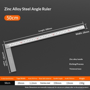 Righello ad Angolo Retto 90 Gradi Koravo in Acciaio Inox per Falegnameria con Base Larga a Forma di L - Product Image 6