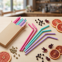 SOTON Pailles à boire en papier biodégradables et compostables écologiques 6x197mm pour smoothies, milkshakes, boissons de bar et fêtes