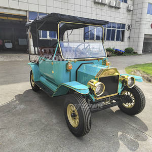 Véhicule de tourisme bleu de qualité supérieure Vintage 5 places voiture classique électrique pour parcs terrains de jeux en vente - Product Image 3