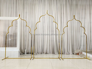 ฉากหลังงานแต่งงาน ซุ้มโค้งโลหะ ตกแต่งผนังสวยงาม ขนาดสั่งทำได้ สไตล์เรียบง่าย มีหลายสีให้เลือกสำหรับงานแต่งงาน - Product Image 2