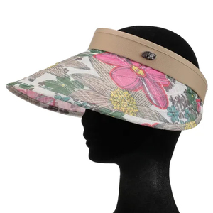 Sombrero de sol con clip y estampado floral, material 100% poliéster, sombrero de sol de moda para mujer - Product Image 6