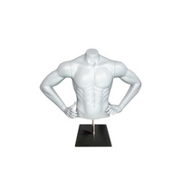 Mannequin buste sport grande taille en fibre de verre pour sous-vêtements et vêtements, demi-corps homme femme, noir, sans tête