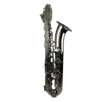 Eastern Music Nickel Plated Brass Body Baritone Saxophone EB Tone Low a with Wheeled Case for Performance