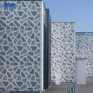 Customized curtains wall coating building cnc perforated cladding panels facade cast decor panel carved hollow aluminum veneer