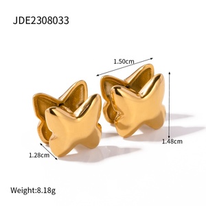 Ins anting-anting baja titanium kancing 2023, anting-anting desain niche merah jaringan temperamen mode baru kombinasi - Product Image 6