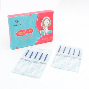 เข็มฝังเข็มสแตนเลสด้ามจับพลาสติกสำหรับใบหน้าปลอดเชื้อขนาด0.10มม. งานตามสั่ง - Product Image 2