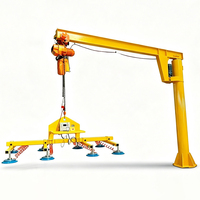Grue à flèche rotative légère de 200 kg avec ventouse pour petite découpeuse laser