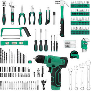 Juego de Herramientas de 238 Piezas con Taladro de Litio, Juego de Reparación para el Hogar con Enchufe de 1/4 Pulgada, Destornillador Eléctrico a Batería (Solo Herramientas) - Product Image 1