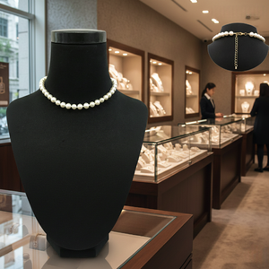 Collier artisanal Harfii Collection en résine perlée vintage, bijou élégant et tendance, cadeau idéal pour mariages et événements - Product Image 3