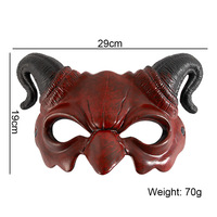 Masque de démon en mousse PU à cornes pour adulte, costume de cosplay d'Halloween, masque demi-visage, accessoires de fête de carnaval