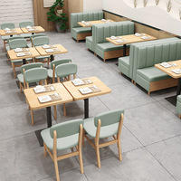 Tables et chaises de stand de restauration rapide, canapé de restaurant de centre commercial, canapé double, ensemble de tables et chaises de restaurant d'hôtel