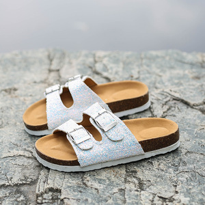 Chaussures en liège à paillettes brillantes pour femmes à la mode <span class=keywords><strong>sandale</strong></span> antidérapante diapositives plage printemps saison diverses Options EVA PU daim <span class=keywords><strong>bois</strong></span> - Product Image 4