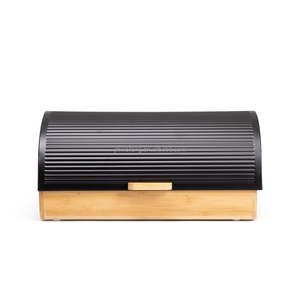 กล่องใส่ขนมปังไม้ไผ่พร้อมฝาปิดโลหะ สไตล์วินเทจ ขนาดใหญ่ ลายนูนโลโก้ - Product Image 2