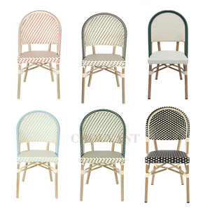 Terrasse Chaises empilées en rotin osier français <span class=keywords><strong>Paris</strong></span> <span class=keywords><strong>Bambou</strong></span> Jardin Chaises bistro Chaises de <span class=keywords><strong>bar</strong></span> bistrot Mobilier extérieur en aluminium - Product Image 6