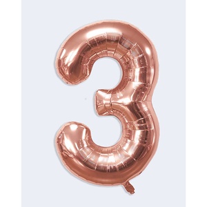 Palloncino per festa a globo numerato numero sei 80cm oro rosa N6 - Product Image 2