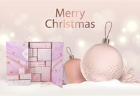 Boîte cadeau cosmétique rose multifonction à double porte pour bonbons, biscuits, chocolat, calendrier de l'avent avec cosmétiques
