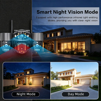 Système de caméra de sécurité WiFi extérieure 6MP avec zoom 10X, quatre objectifs, vision nocturne couleur, détection de mouvement IA, enregistrement NVR et stockage cloud