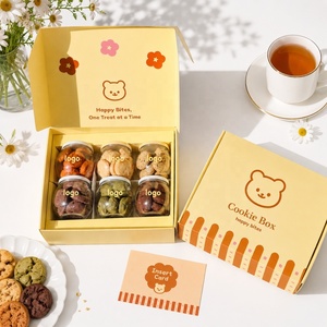 Boîte alimentaire <span class=keywords><strong>en</strong></span> papier personnalisée de luxe avec insert individuel pour bouteille, boîte à biscuits, boîte à gâteaux, boîte à donuts, boîte à desserts, emballage pour pâtisserie à emporter - Product Image 1