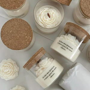 LANJO Handmade Custom Fragrance Valentine's Day & Christmas Gift Glass Cups Peony Flowers Soy Wax <b>Candle</b> for Wedding Souvenirs - Product Image 3