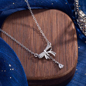 Conjunto de Collares de Plata 925 Superpuestos de 3 Capas, Cadena Delgada para Mujer, Hipoalergénico, Venta al por Mayor - Product Image 1