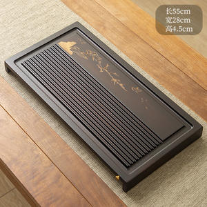 Bandejas de té al por mayor de fábrica, personalizables en tamaño, con logotipos, elevadas, alargadas y engrosadas, de bambú para uso doméstico. - Product Image 1