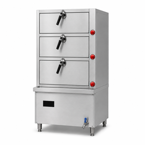 Vaporera Eléctrica Comercial de 3 Niveles, Vaporera de Acero Inoxidable de 20KW 380V para Restaurante, Hotel, Cantina, Cocina - Product Image 1