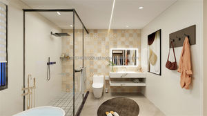 Ensemble complet de mobilier commercial abordable pour chambre à coucher avec lit en bois, tables de chevet, meubles TV et armoire pour hôtel 3 étoiles - Product Image 5