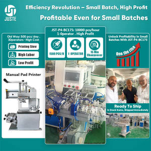 Machine d'impression par <span class=keywords><strong>tampon</strong></span> à grande vitesse Imprimante de <span class=keywords><strong>tampon</strong></span> d'alimentation entièrement automatique avec système de ligne de convoyeur pour capuchon rotatif à torsion de fermeture - Product Image 2