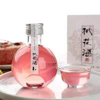 Bouteille de vin ronde en verre transparent créative de 6 oz (180 ml) pour jus de fruits, whisky, brandy, tequila