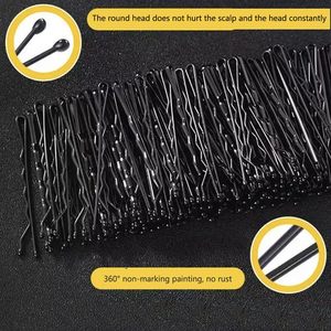 Vente en gros usine : Épingles à cheveux en métal noir en forme de U personnalisables, pinces à cheveux ondulées unisexe, écologiques, tendance, pour usage quotidien - Product Image 2