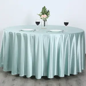 Wholesale Jacquard Polyester Tablecloths Exhibition Hotel Restaurant Wedding Banquet Multicolor Silk Satin Round Table Cloth