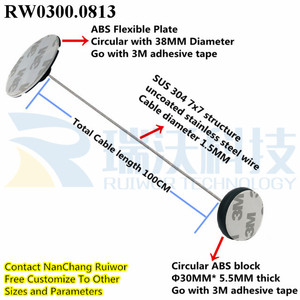 RuiWor-kit de suspensión de cable RW03000813, bloqueo de pinza de cable con placa <span class=keywords><strong>Flexible</strong></span> adhesiva Circular, ABS, bloque Circular - Product Image 2