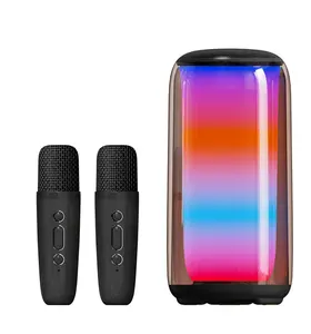 Fansbe US Microfone de venda quente para Karaokê ao ar livre RGB sem fio Bluetooth Subwoofer Alto falante