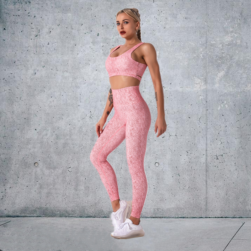 4 colors  Fashion Modern Breathable Workout Clothing Women Active Wear Yoga Set fitness