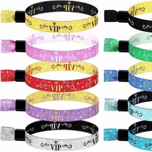 Pulseras de Tela Tejida con Hilo Dorado - Bandas de Identificación Ecológicas de Un Solo Uso para Eventos - Product Image 5