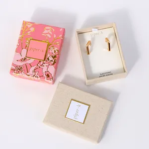 Bangdi Fabrik elegante kundendefinierte 2 Stück Karton Halskette Ring Anhänger Armband Schmuckzubehör Geschenkverpackungsbox mit Logo