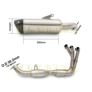 Système d'échappement en fibre de carbone pour moto Yamaha <span class=keywords><strong>MT09</strong></span> <span class=keywords><strong>Tracer</strong></span> XSR900 2024 2025, en alliage de titane argenté, 51 mm, en acier inoxydable, neuf - Product Image 2